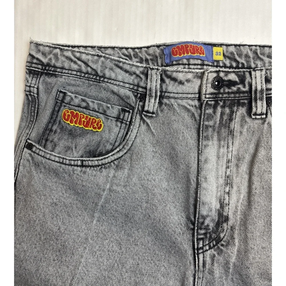 Empyre Skate Jeans Relax Fit Scrambled‎ Grey Wide Leg Baggy Denim Mens Size 32